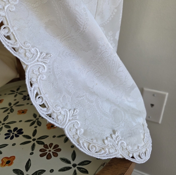 Jessica McClintock Vintage Lace Jacquard Brocade Wedding Dress Bridal Medium - Picture 7 of 13